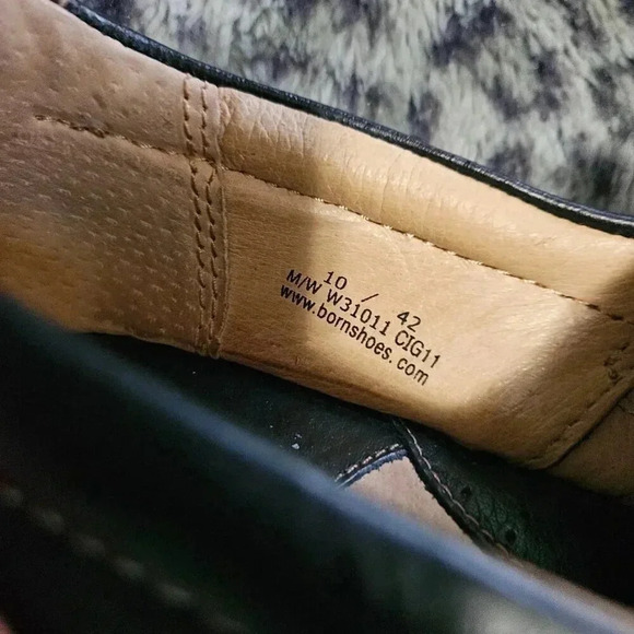 Born  Shoes | Paddock Pebble Black Leather Wedge Clogs Shoes - Picture 10 of 16